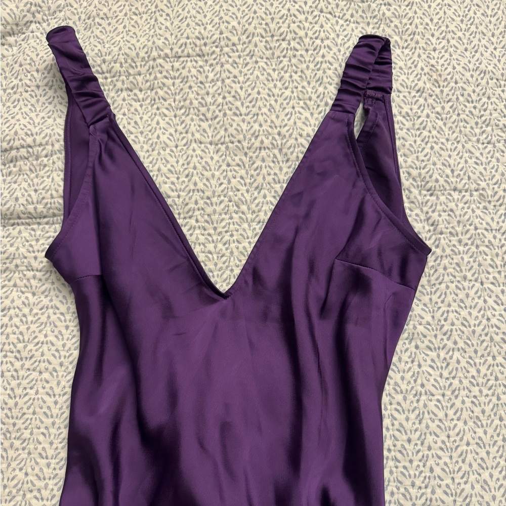 Purple midi silky dress never worn size XS SOLD ON DEPOP